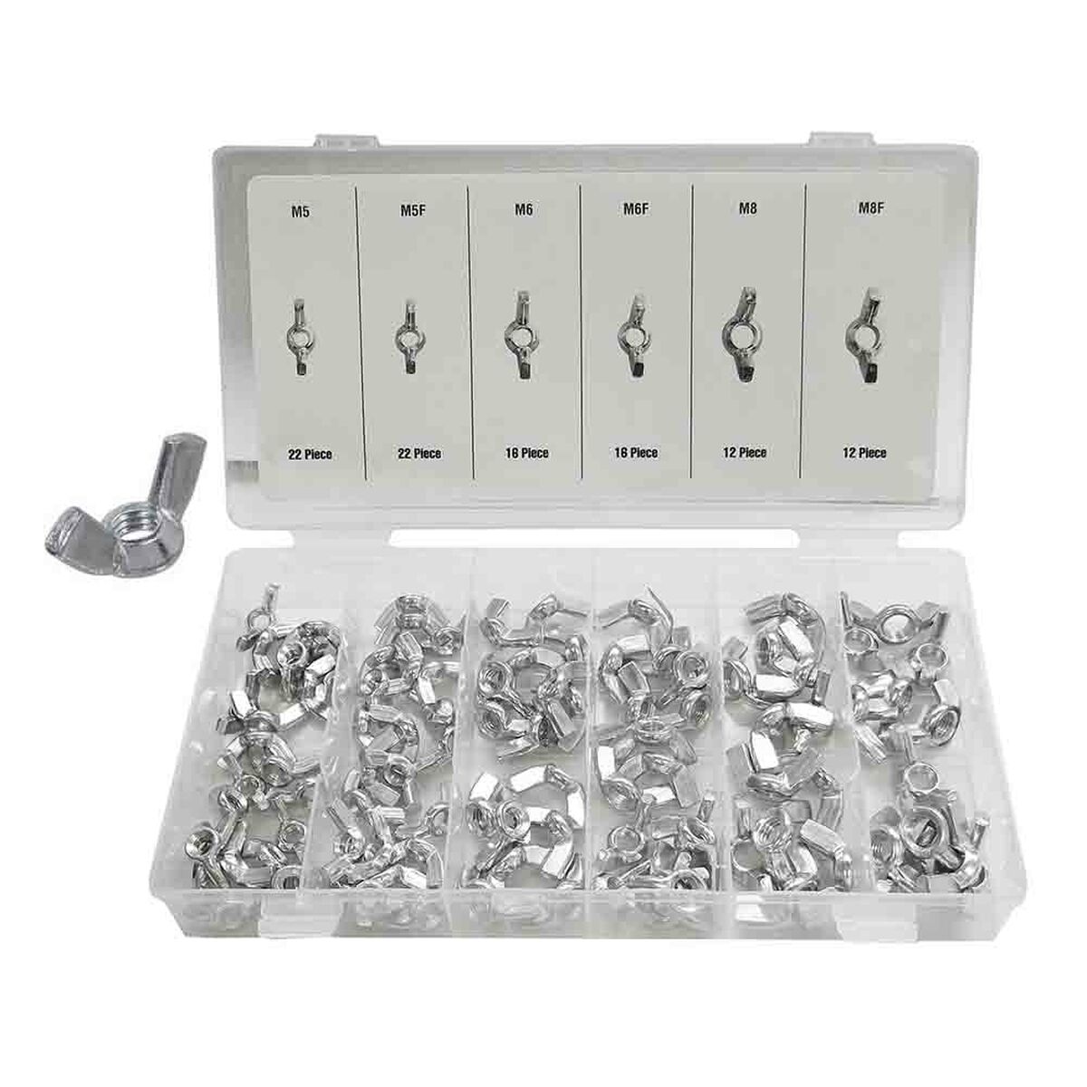 Siipimutteri Bensontools Perhonen Set Mutterit 100 Kappaletta